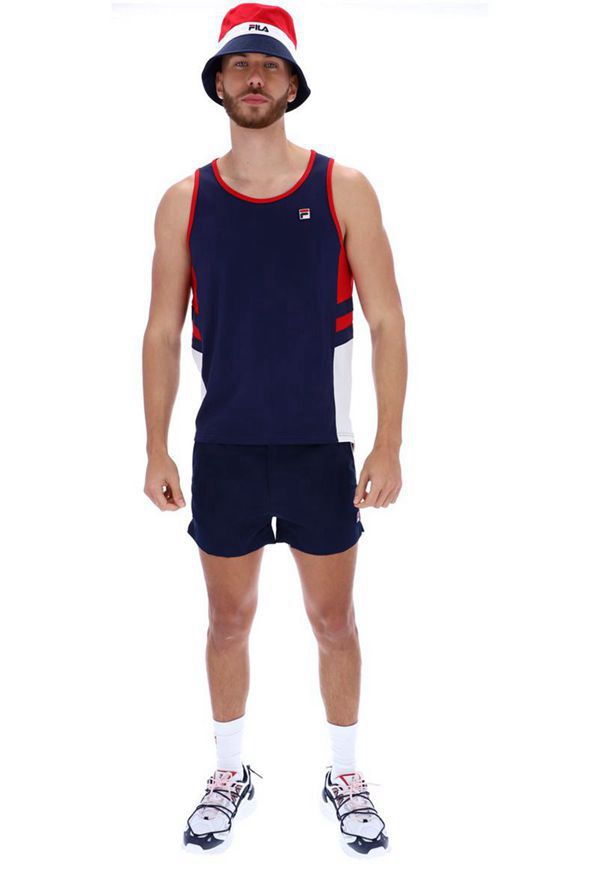 Fila Stone Cut & Sew Men's Vests - Navy,NZ 603-56013